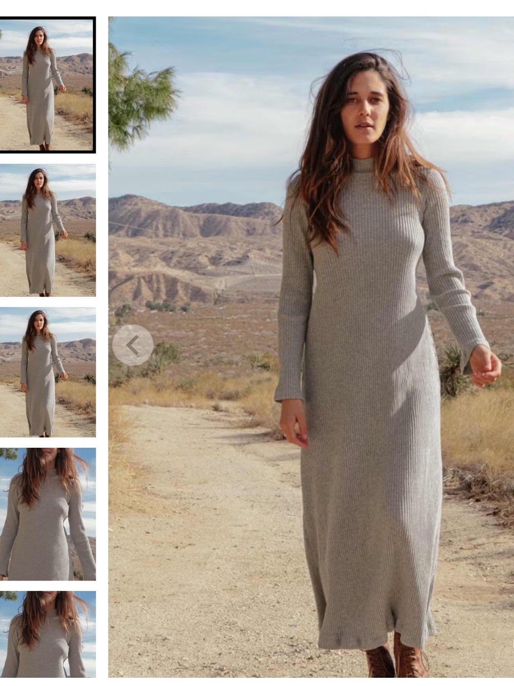Christy Dawn Gray Ribbed Mock Neck Sweater Dress Deadstock Recycled Size Small